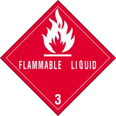 4 x 4" - "Flammable Liquids - 3" Labels - 500/Roll