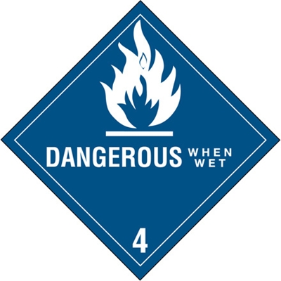 4 x 4" - "Dangerous When Wet - 4" Labels - 500/Roll