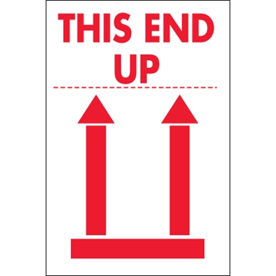 2 x 3" - "This End Up" Labels - 500/Roll