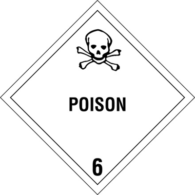 4 x 4" - "Poison - 6" Labels - 500/Roll