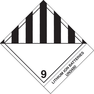 4 x 4 3/4" - "Lithium Ion Batteries" Labels - 500/Roll