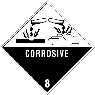 4 x 4" - "Corrosive - 8" Labels - 500/Roll