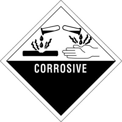 4 x 4" - "Corrosive" Labels - 500/Roll