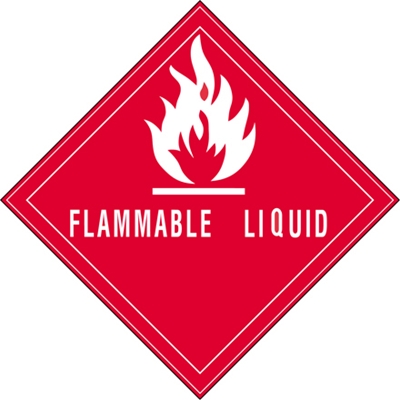 4 x 4" - "Flammable Liquid" Labels - 500/Roll