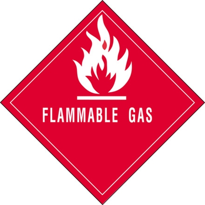 4 x 4" - "Flammable Gas" Labels - 500/Roll