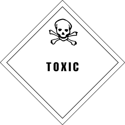 4 x 4" - "Toxic" Labels - 500/Roll