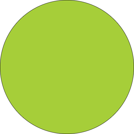 2" Fluorescent Green Inventory Circle Labels - 500/Roll