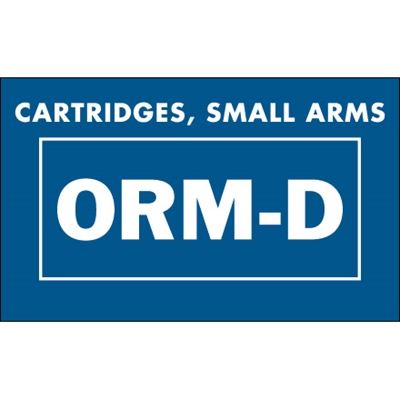 1 3/8 x 2 1/4" - "Cartridges, Small Arms ORM-D" Labels - 500/Roll