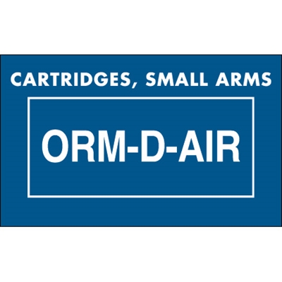 1 3/8 x 2 1/4" - "Cartridges, Small Arms ORM-D-AIR" Labels - 500/Roll