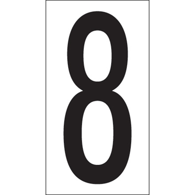 3 1/2" "8" Vinyl Warehouse Number Labels - 50/Case