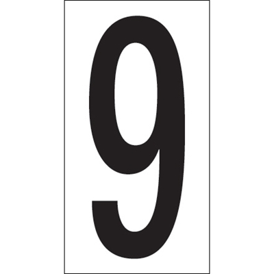 3 1/2" "9" Vinyl Warehouse Number Labels - 50/Case