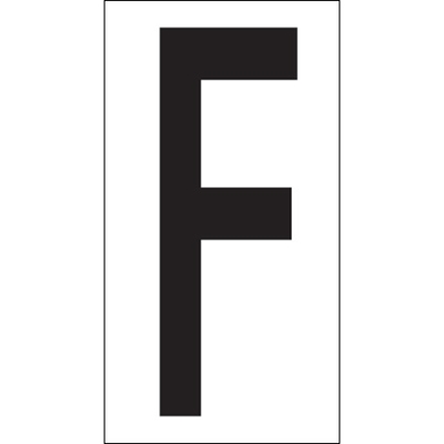 3 1/2" "F" Vinyl Warehouse Letter Labels - 50/Case