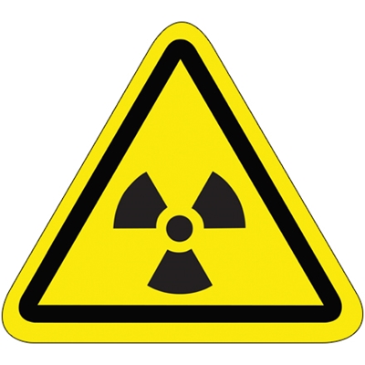 2.25" Triangle - Radioactive Material Durable Safety Label - 25/Roll