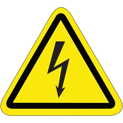 2.25" Triangle - Electric Shock Durable Safety Label - 25/Roll