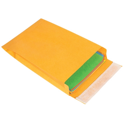 10 x 15 x 2" Kraft Expandable Self-Seal Envelopes - 250/Case