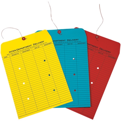 10 x 13" Red Inter-Department Envelopes - 100/Case