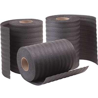 1/8 x 24 x 550 (3) Perforated Recycled Black Air Foam Rolls - 3/Bundle