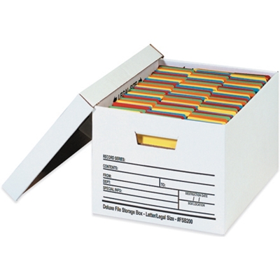 15 x 12 x 10" Auto-Lock Bottom File Storage Boxes - 12/Case