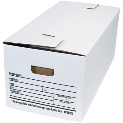 24 x 12 x 10" Interlocking Flap File Storage Boxes - 12/Case