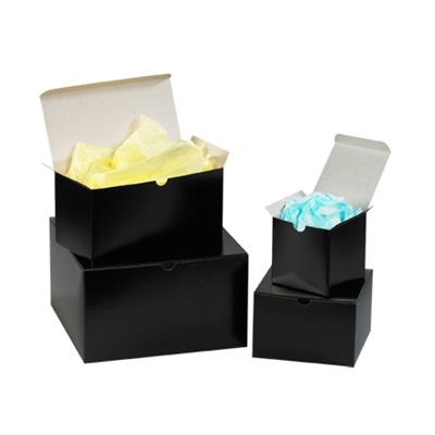 12 x 6 x 6" Black Gloss Gift Boxes - 50/Case