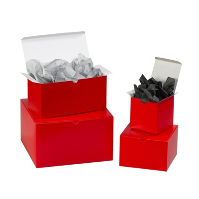 12 x 6 x 6" Holiday Red Gift Boxes - 50/Case