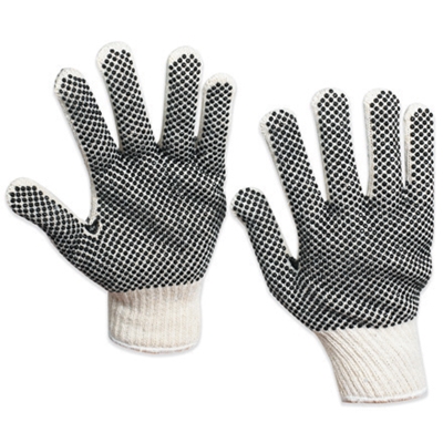 PVC Black Dot Knit Gloves - Medium - 12/Pairs  case