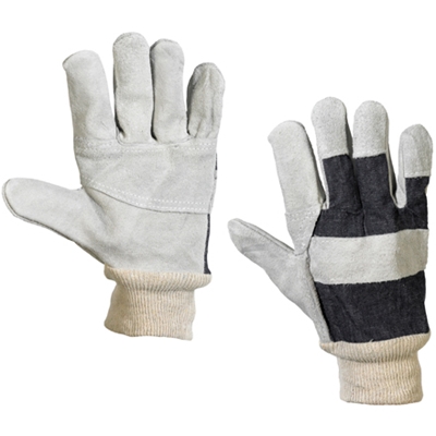 Leather Palm w/ Knit Wrist Gloves - Large - 12/Pairs  case