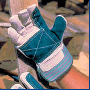 Leather Double Palm Glove w/Safety Cuff - Large - 12/Case