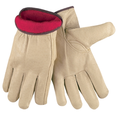 Pigskin Leather Drivers Gloves Lined - Medium - 3/Pairs  case