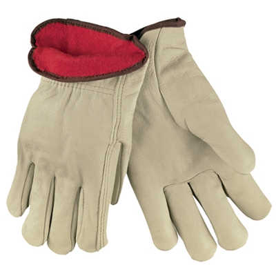 Cowhide Leather Drivers Gloves Lined - Medium - 3/Pairs  case