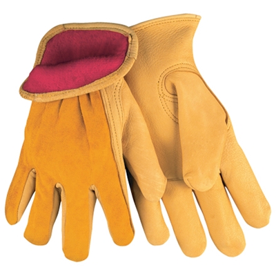 Deerskin Leather Drivers Gloves Lined - Medium - 3/Pairs  case