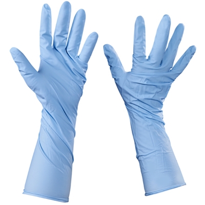 Nitrile Gloves with Extended Cuffs - Medium - 50/Case