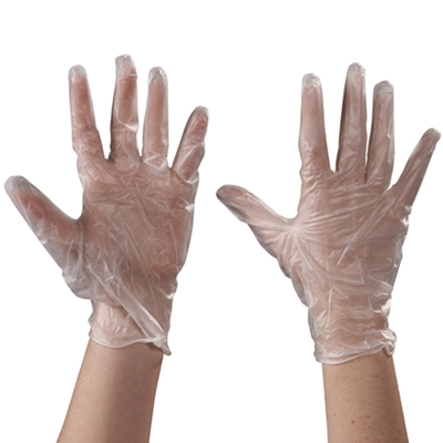 Vinyl Gloves Clear - 5 Mil - Powdered - Medium - 100/Case