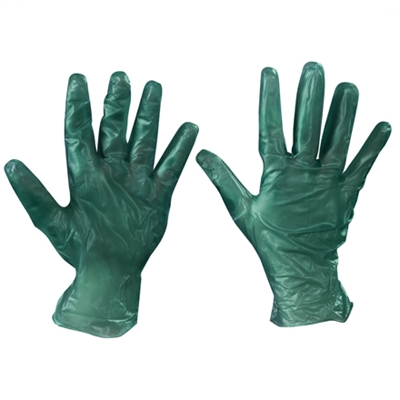 Vinyl Gloves - Green - 6.5 Mil. - Powdered - Medium - 100/Box