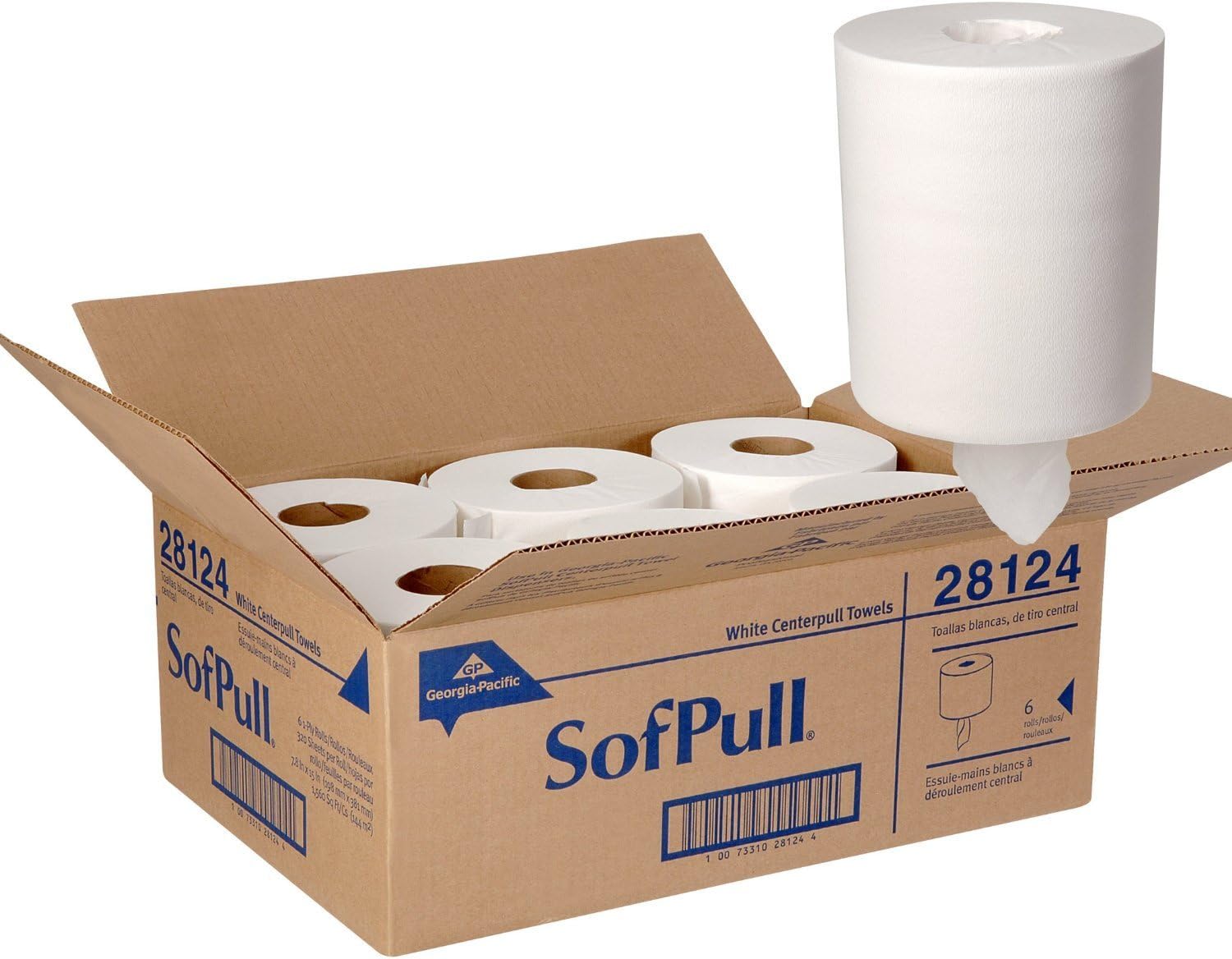 15" x 7.8" GP White Paper Towel Center Pull - 6/Rolls @ 320 Sheets