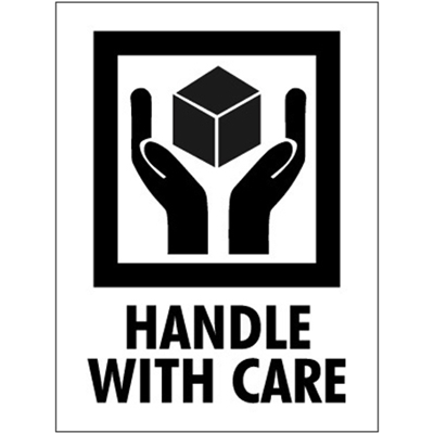 3 x 4" - "Handle With Care" Labels - 500/Roll