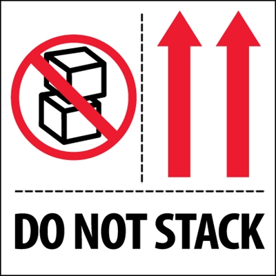 4 x 4" - "Do Not Stack" Labels - 500/Roll