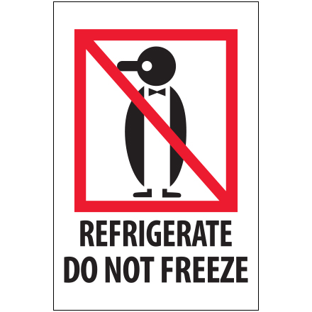 4 x 6" - "Refrigerate - Do Not Freeze" Labels - 500/Roll