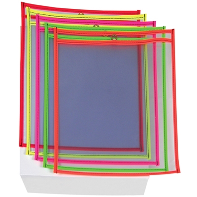 9 x 12"  Neon Job Ticket Holders - Assortment Pack - 25/Case