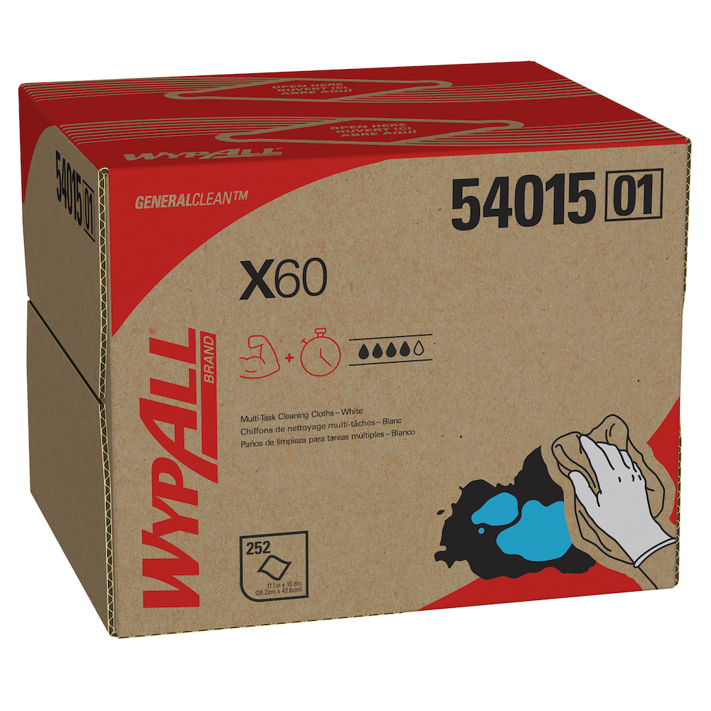 Kimberly Clark® WypALL® X60 11.1" x 16.8" Industrial Wipers Dispenser Box - 252/Case