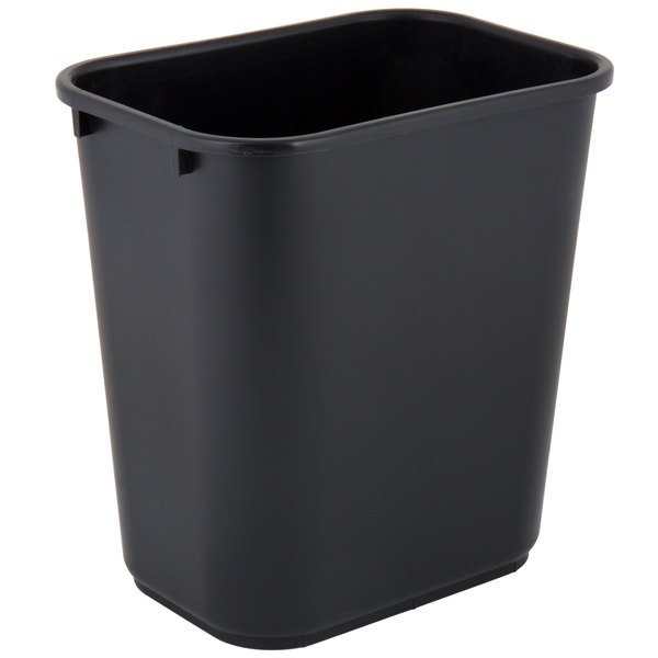 28 Quart - Black Deskside Wastebasket - 1/Each