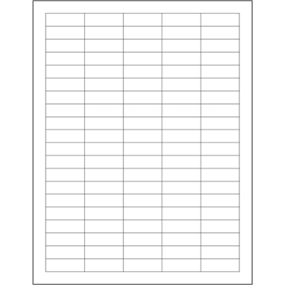 1 1/2 x 1/2" White Rectangle Laser Labels - 10000/Case