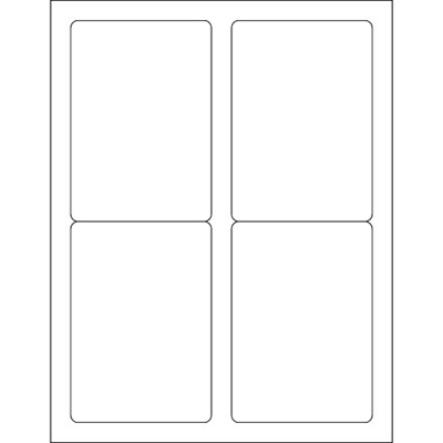 3 1/2 x 5" White Rectangle Laser Labels - Master Case - 4000/Case