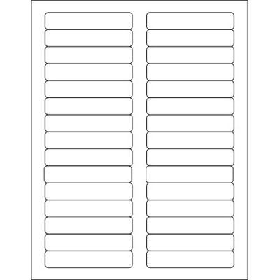 3 7/16 x 2/3" White Rectangle Laser Labels - 3000/Case