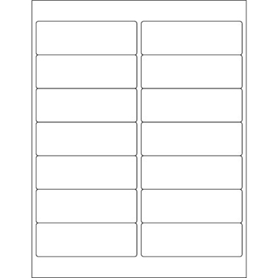 4 x 1 1/3" White Rectangle Laser Labels - 1400/Case