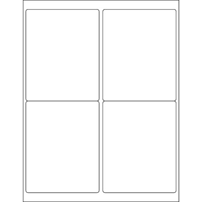 4 x 5" White Rectangle Laser Labels - Master Case - 4000/Case