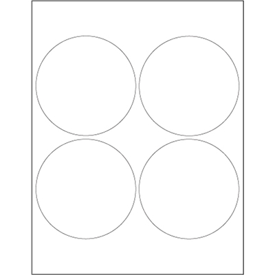 4" White Circle Laser Labels - 400/Case