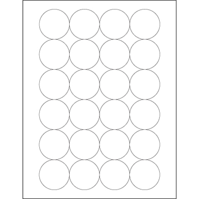 1 2/3" White Circle Laser Labels - 2400/Case