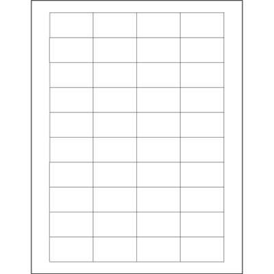 1 3/4 x 1" White Rectangle Laser Labels - 4000/Case