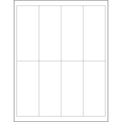 2 x 5" White Rectangle Laser Labels - 800/Case